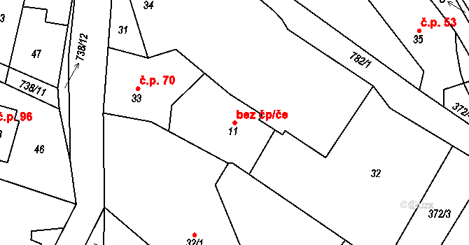 Přívětice 40674461 na parcele st. 11 v KÚ Přívětice, Katastrální mapa