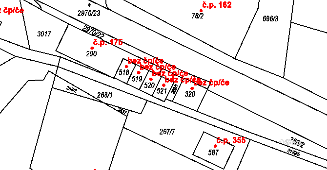 Chotěvice 42520461 na parcele st. 521 v KÚ Chotěvice, Katastrální mapa