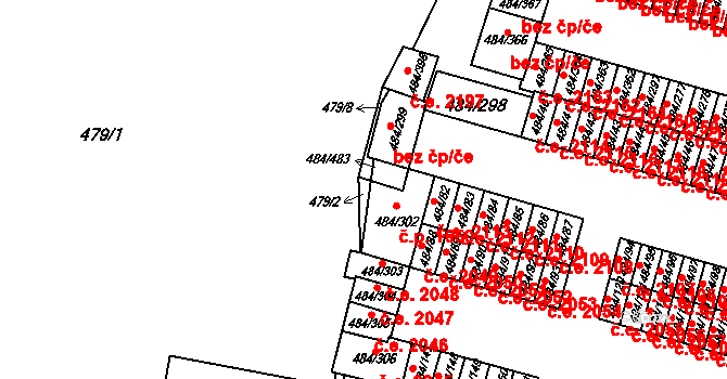 Havířov 44597461 na parcele st. 479/2 v KÚ Bludovice, Katastrální mapa