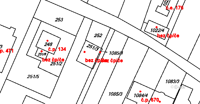 Brno 45595461 na parcele st. 1085/4 v KÚ Soběšice, Katastrální mapa