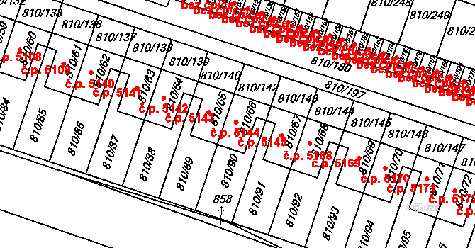 Proseč nad Nisou 5145, Jablonec nad Nisou na parcele st. 810/66 v KÚ Proseč nad Nisou, Katastrální mapa
