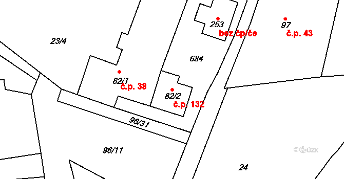 Rabštejnská Lhota 132 na parcele st. 82/2 v KÚ Rabštejnská Lhota, Katastrální mapa