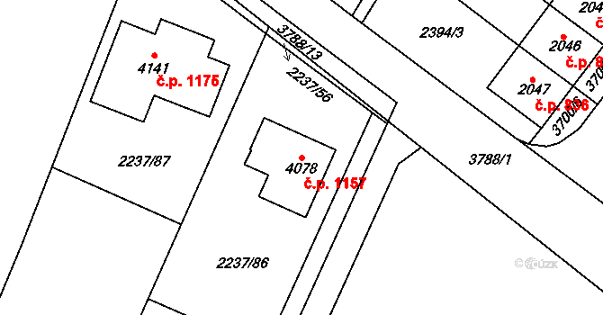 Žichlínské Předměstí 1157, Lanškroun na parcele st. 4078 v KÚ Lanškroun, Katastrální mapa