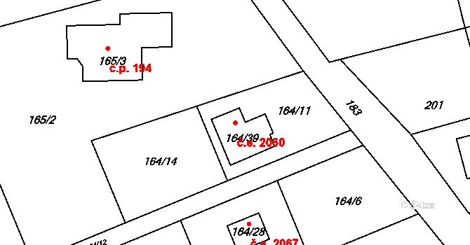 Dolní Těrlicko 2060, Těrlicko na parcele st. 164/39 v KÚ Dolní Těrlicko, Katastrální mapa