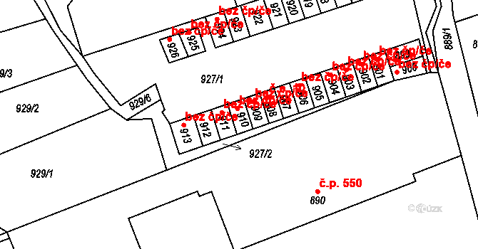 Buštěhrad 89122461 na parcele st. 910 v KÚ Buštěhrad, Katastrální mapa
