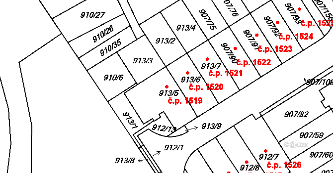 Rychnov nad Kněžnou 1519 na parcele st. 913/5 v KÚ Rychnov nad Kněžnou, Katastrální mapa