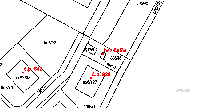 Ostrava 99195461 na parcele st. 806/102 v KÚ Výškovice u Ostravy, Katastrální mapa