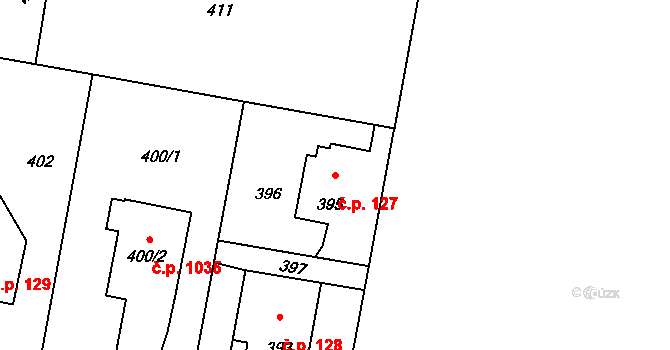 Dolní Těrlicko 127, Těrlicko na parcele st. 395 v KÚ Dolní Těrlicko, Katastrální mapa