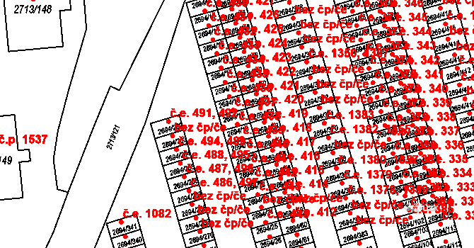 Pelhřimov 438 na parcele st. 2694/17 v KÚ Pelhřimov, Katastrální mapa