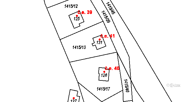 Bor 41, Suchdol nad Lužnicí na parcele st. 131 v KÚ Bor, Katastrální mapa