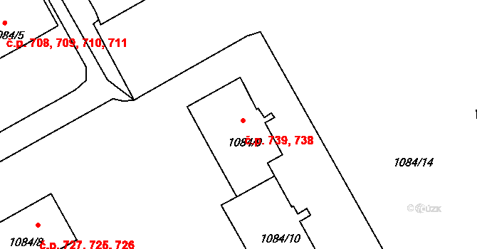 Sedlčany 738,739 na parcele st. 1084/9 v KÚ Sedlčany, Katastrální mapa