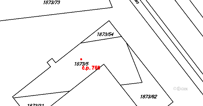 Chrlice 756, Brno na parcele st. 1873/5 v KÚ Chrlice, Katastrální mapa