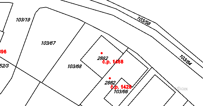 Neratovice 1468 na parcele st. 2882 v KÚ Neratovice, Katastrální mapa