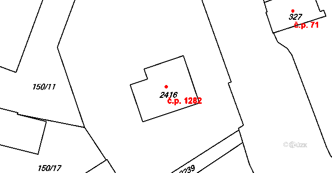 Prachatice II 1282, Prachatice na parcele st. 2416 v KÚ Prachatice, Katastrální mapa