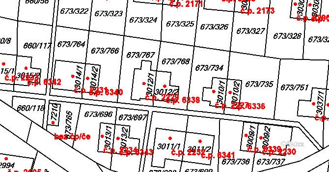 Zlín 6338 na parcele st. 3012/2 v KÚ Zlín, Katastrální mapa