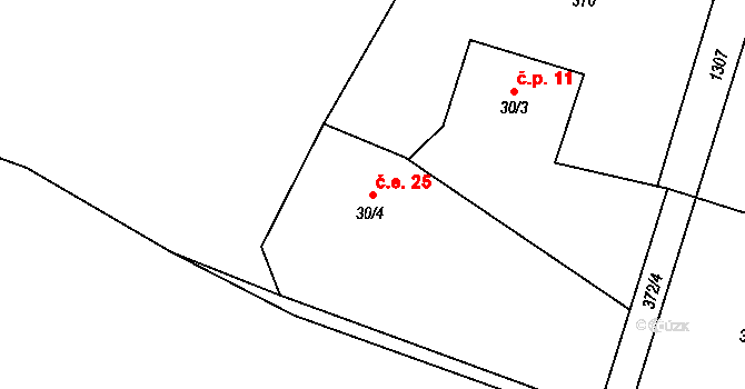 Vitanovice 25, Slapsko na parcele st. 30/4 v KÚ Slapsko, Katastrální mapa