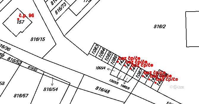 Hošťálkovy 39517462 na parcele st. 1084 v KÚ Hošťálkovy, Katastrální mapa