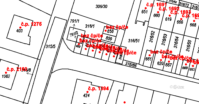 Hradec Králové 40274462 na parcele st. 412 v KÚ Kluky, Katastrální mapa