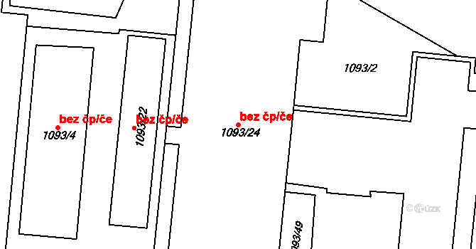 Svatobořice-Mistřín 43144462 na parcele st. 1093/24 v KÚ Mistřín, Katastrální mapa