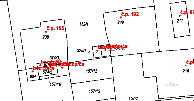 Čechtice 45343462 na parcele st. 325/1 v KÚ Čechtice, Katastrální mapa