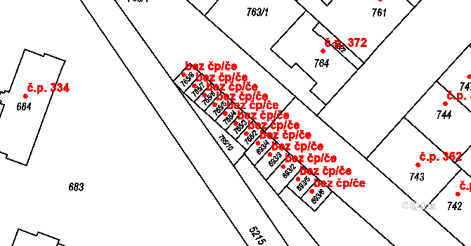 Frýdek-Místek 46460462 na parcele st. 765/3 v KÚ Místek, Katastrální mapa