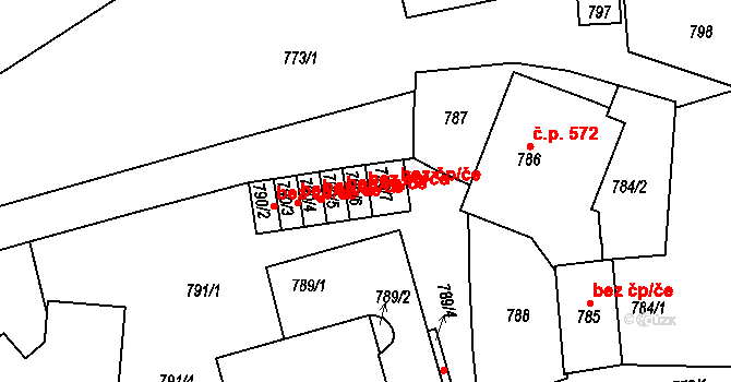 Jemnice 46541462 na parcele st. 790/6 v KÚ Jemnice, Katastrální mapa