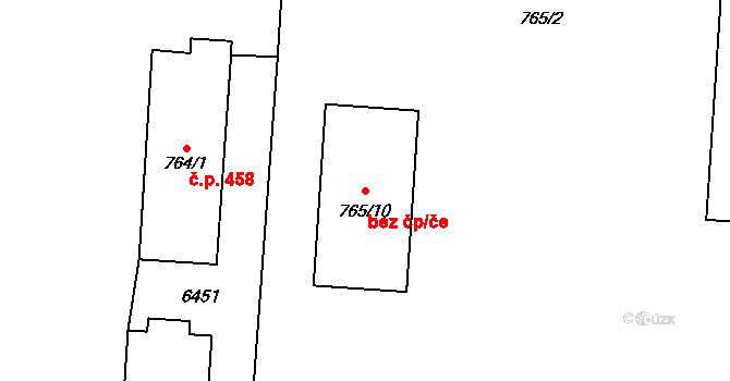 Hrušovany nad Jevišovkou 47484462 na parcele st. 765/10 v KÚ Hrušovany nad Jevišovkou, Katastrální mapa