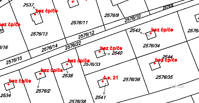 Libušín 48601462 na parcele st. 2540 v KÚ Libušín, Katastrální mapa
