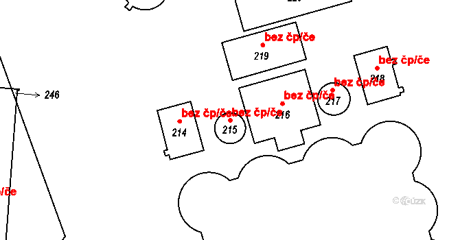 Lovosice 49770462 na parcele st. 215 v KÚ Prosmyky, Katastrální mapa