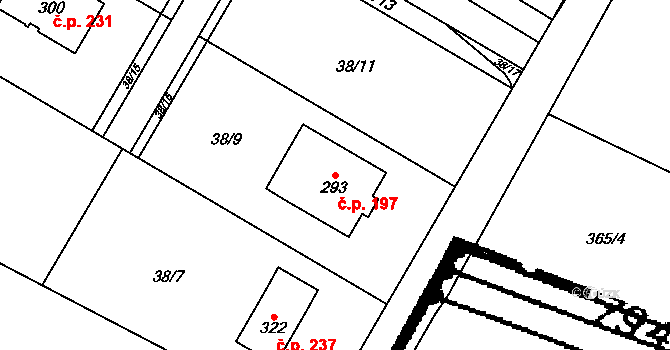 Peklo 197, Vamberk na parcele st. 293 v KÚ Peklo nad Zdobnicí, Katastrální mapa
