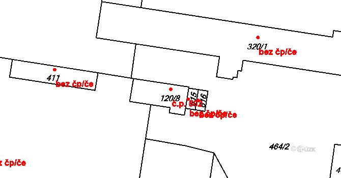 Libice nad Cidlinou 502 na parcele st. 120/8 v KÚ Libice nad Cidlinou, Katastrální mapa