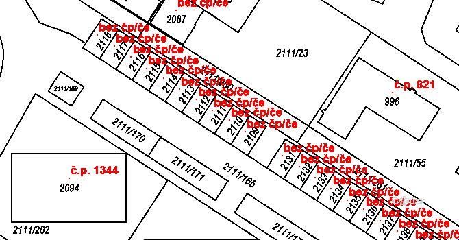 Polná 96154462 na parcele st. 2110 v KÚ Polná, Katastrální mapa