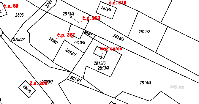 Buchlovice 103115463 na parcele st. 2813/6 v KÚ Buchlovice, Katastrální mapa
