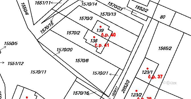 Zahrádka 41, Rožmitál na Šumavě na parcele st. 138 v KÚ Zahrádka, Katastrální mapa