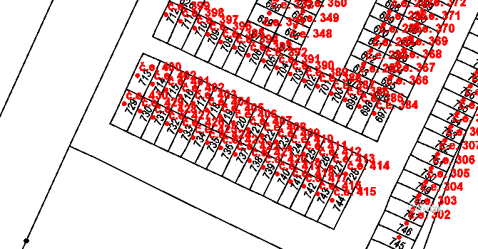 Háje 406, Cheb na parcele st. 720 v KÚ Háje u Chebu, Katastrální mapa