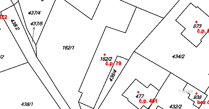 Černilov 79 na parcele st. 162/2 v KÚ Černilov, Katastrální mapa