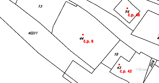 Kruh 6, Doksy na parcele st. 44 v KÚ Kruh v Podbezdězí, Katastrální mapa