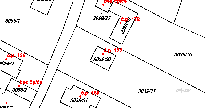 Václavovice 122, Klimkovice na parcele st. 3039/20 v KÚ Klimkovice, Katastrální mapa