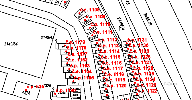 Dědice 1113, Vyškov na parcele st. 772/1 v KÚ Dědice u Vyškova, Katastrální mapa