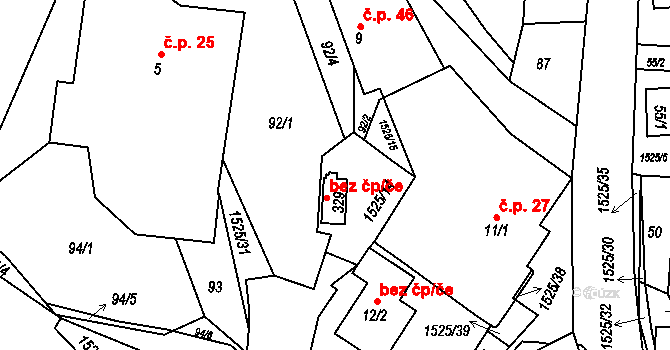 Rožná 38368463 na parcele st. 329 v KÚ Rožná, Katastrální mapa