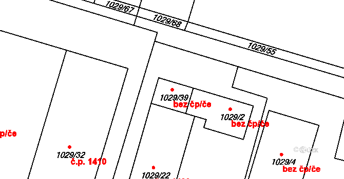 Brumov-Bylnice 38895463 na parcele st. 1029/39 v KÚ Brumov, Katastrální mapa