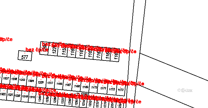 Králíky 50095463 na parcele st. 1164 v KÚ Králíky, Katastrální mapa