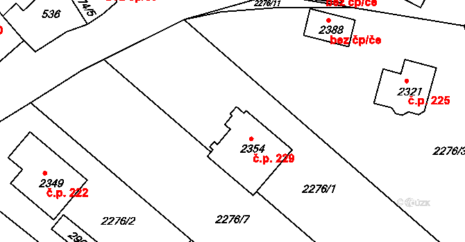 Pecínov 229, Nové Strašecí na parcele st. 2354 v KÚ Nové Strašecí, Katastrální mapa