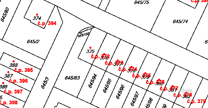 Krčín 373, Nové Město nad Metují na parcele st. 376 v KÚ Krčín, Katastrální mapa