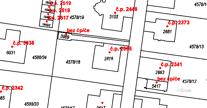 Žatec 2305 na parcele st. 2616 v KÚ Žatec, Katastrální mapa