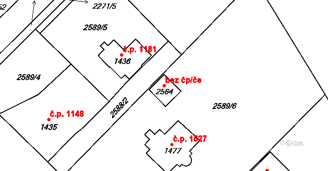 Cheb 93489463 na parcele st. 2564 v KÚ Cheb, Katastrální mapa