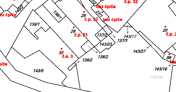 Chuchel 21, Jeřišno na parcele st. 29 v KÚ Chuchel, Katastrální mapa