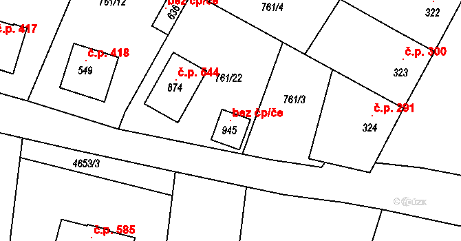 Řevničov 107811464 na parcele st. 945 v KÚ Řevničov, Katastrální mapa