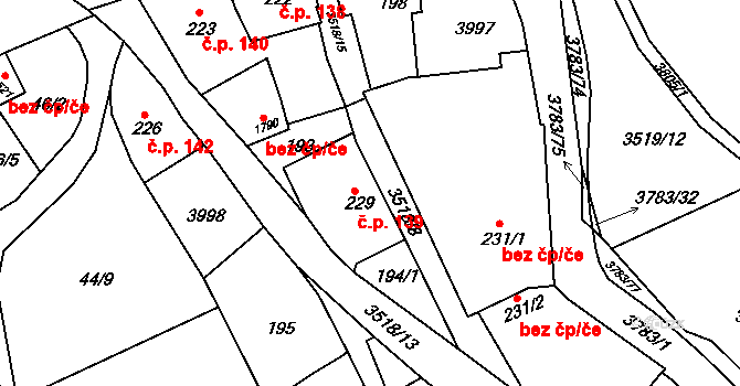 Cvikov II 139, Cvikov na parcele st. 229 v KÚ Cvikov, Katastrální mapa