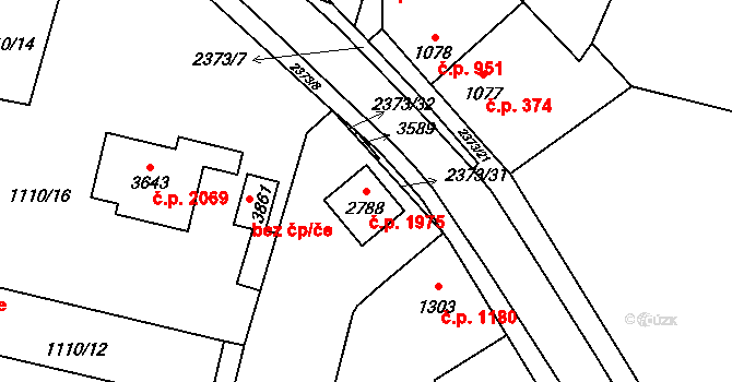 Hořice 1975 na parcele st. 2788 v KÚ Hořice v Podkrkonoší, Katastrální mapa
